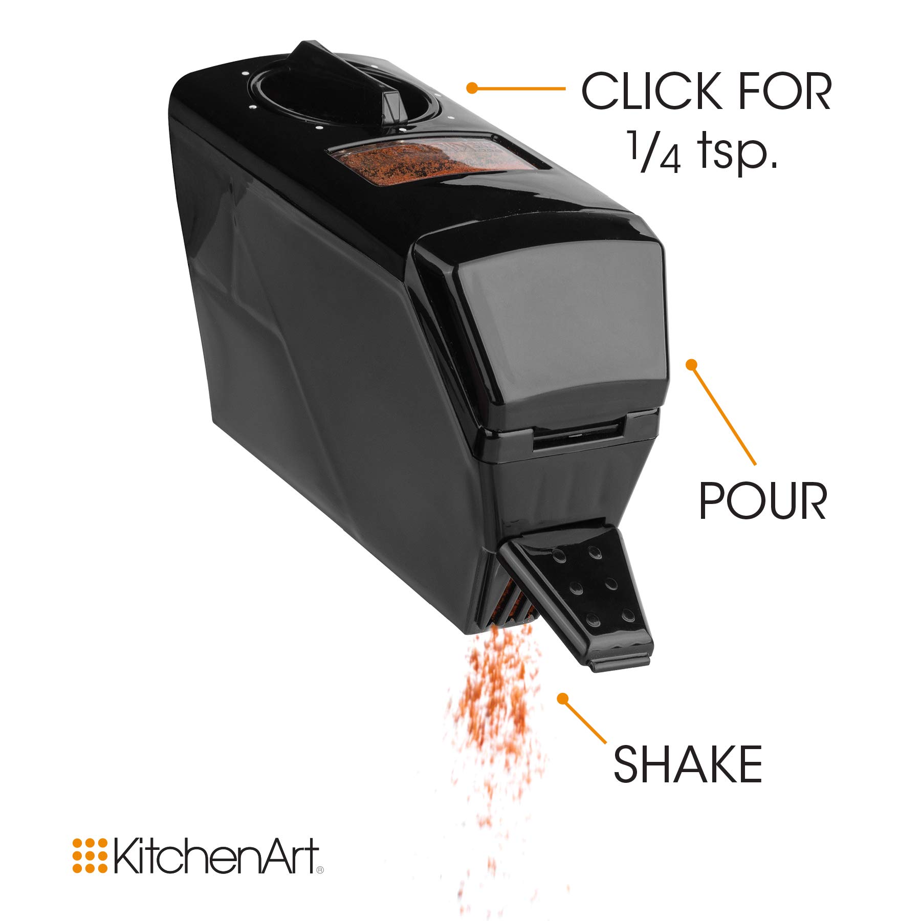 Kitchen Art Spice Rack Select-A-Spice Auto-Measure Carousel 12 Compartments Black 8.75 x 8.75 x 6 inches