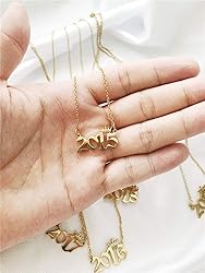MICOMAKA Birth Year Number with Crown Necklace,Old