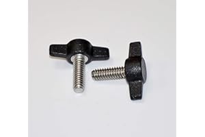 LOCEZY 1/4"-20 x 3/4" Thumb Screws with Tee/Wing Butterfly Thumb Screws (20) Black