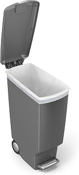 simplehuman 40L Slim Recycling Kitchen Pedal Bin with Lid Lock Silent Soft view 4