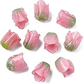 LiQunSweet 10 Pcs Pink Tulip Flower Acrylic Beads Elegant Floral Opaque Beads for DIY Jewelry Accessory Bracelet Earring Crafts Bag Decoration