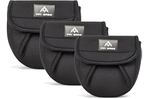PFILERSO 3Pcs Fishing Spinning Reel Covers Bag Baitcasting Trolling Fishing Reel Protective Case Pouch Sleeve Gloves Fishing Bags Fits 1000-8000 Series Reel 3Size (3Pack 3szie)