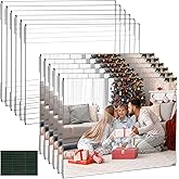 Qunclay 12 Pcs 4 x 6 Inches Clear Acrylic Picture Frames for Wall Plastic Display Photo Picture Frames with Tape Transparent Floating Hanging Photo for Home Office Decor Horizontal Mounting