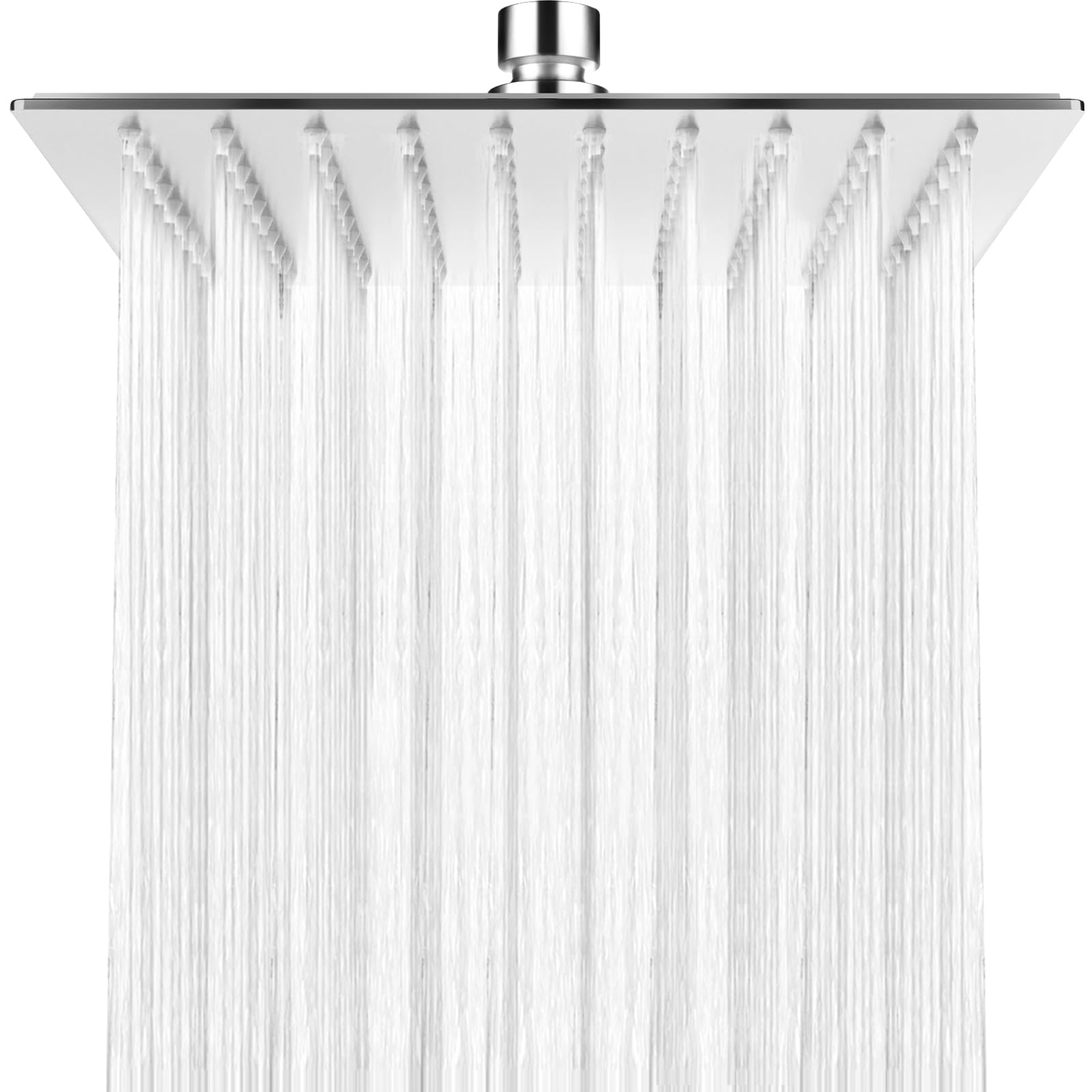 HAUSPROFI Rain Shower Head 8 inch Large Top Spray Square Showerhead 304 Stainless Steel Ultra Thin Powerful High-Pressure Bathroom Easy Installation Lush Shower Experience