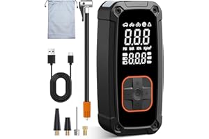 LAMFURART Tire Inflator Portable Air Compressor - 150PSI Electric Air Pump for Car Tires,Air Compressor Portable with Tire Pressure Gauge for Motorcycle,Bike, Car, Ball (Dual Type)