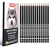 GETHPEN Drawing Sketching Pencil Set, 14 Pieces Graphite Pencils(14B - 4H) | 14Pcs Graphite Drawing Pencil Set, 14B to 4H Hardness, Sketch Shading Supplies for Beginners and Professional Artists
