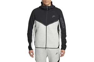 Nike Tech Men's Full-Zip Windrunner Hoodie (HV0949-011, Black/Dark Grey Heather/Black)