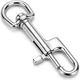 2-Pack 3-3/4" 316 Stainless Steel Bolt Snap Hook with Swivel Eye | Heavy-duty 316 Stainless Steel Construction, Swivel Eye Design for Diving, Boating, Kayaking, Dog Leashes, and Outdoor Gear