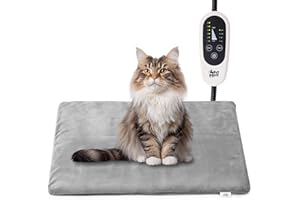 Jazzy Fuzzy Pet Heating Pad, 6 Adjustable Temperature Dog Cat Heating Pad with Timer, Waterproof Heating Pad Indoor for Dogs with Chew Resistant Cord (S:18" x 16")