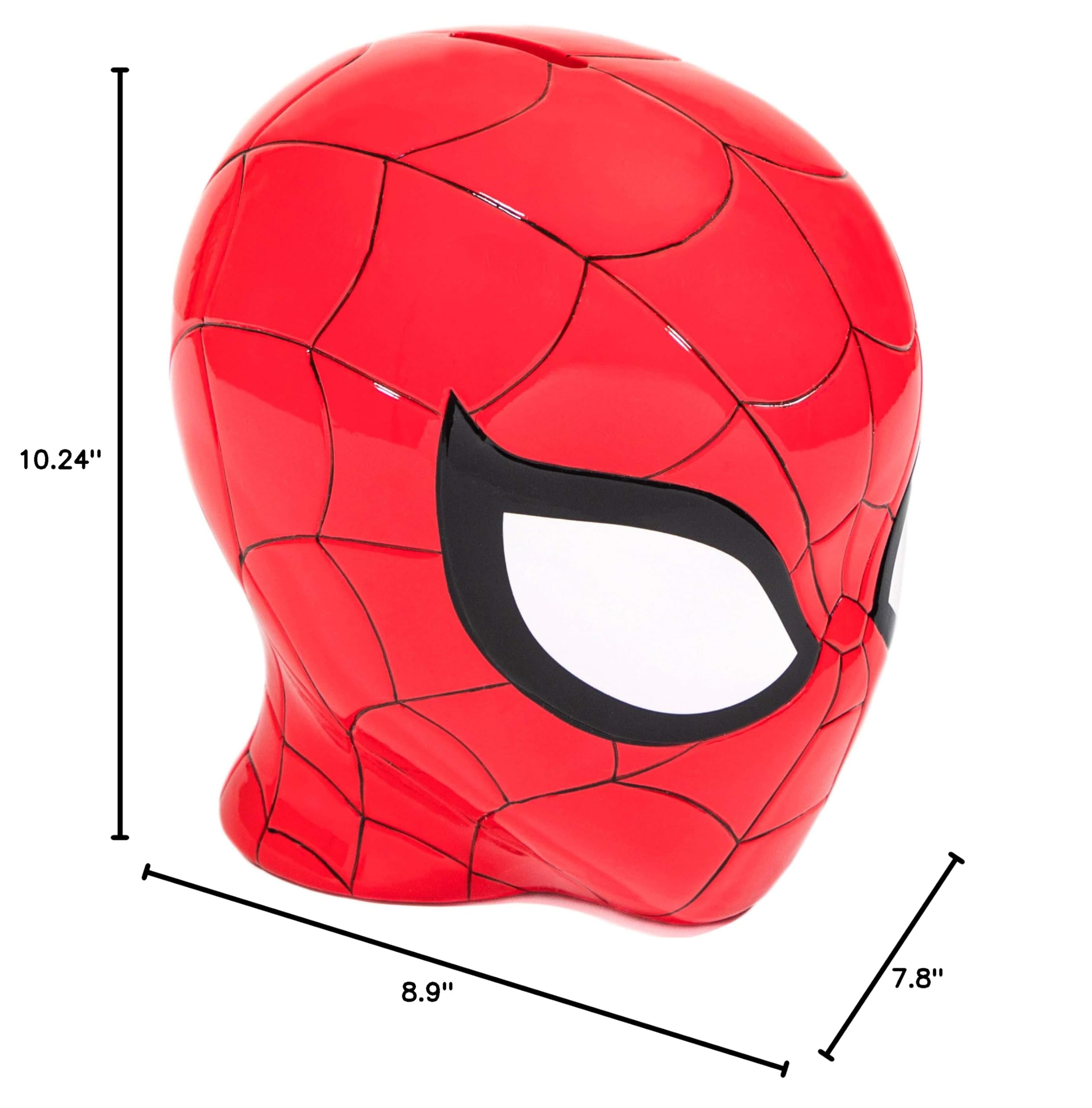 Jay Franco Marvel Spiderman Ceramic Coin Bank - Kids Decor Money Saving Piggy Bank (Official Marvel Product)