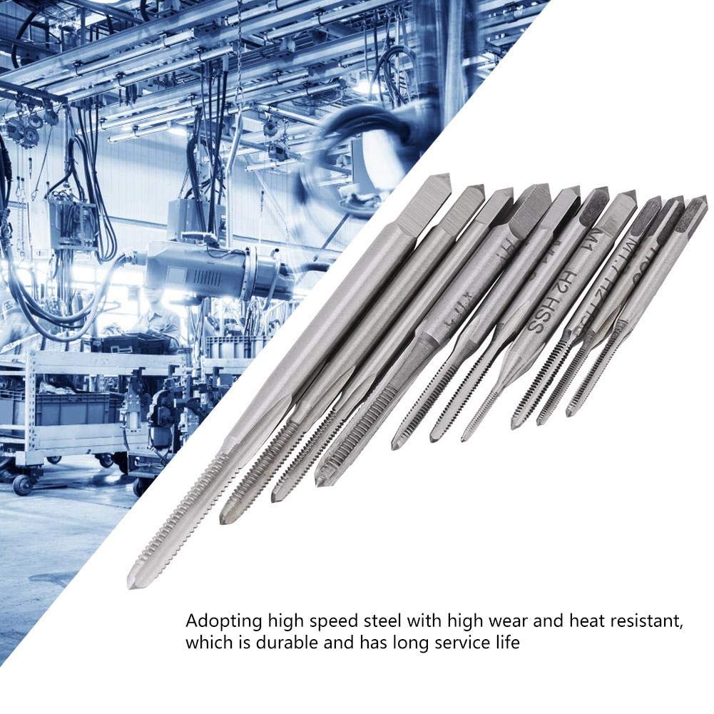 Mini Hand Tap, M1 to M3.5 Machine Hand Screw Thread Taps Set Thread Metric Plug Tap Drill Bits Thread Screw Tap Tool Set 10pcs - Image 5