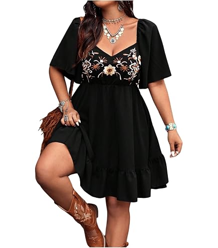 black country concert dress UpFind Womens Western Style Cute Cowgirl Outfit Comfortable Summer Dress for Country Lost in Flowering Fields Featuring delicate lace throughout type: Dresses Size:Adult | 44.5|R