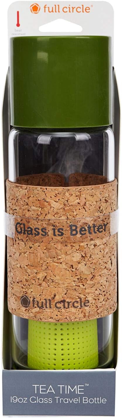 Amazon Com Full Circle Tea Time 19 Oz Glass Travel Bottle