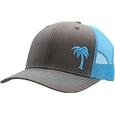 LINDO Trucker Hat [ Palm Tree Design ] for Men and Women: Mid Profile Cap with Breathable Mesh Back and Adjustable Snap