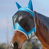 Harrison Howard CareMaster Pro Luminous Fleece Fly Mask Half Face Blue (L)