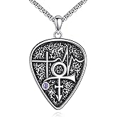 JBAERD Guitar Pick Necklace Sterling Silver Prince Symbol Pendant Necklace Prince Symbol Jewelry Gifts for Women Men