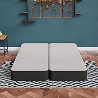 Nutan Wood Split Low Profile Traditional 4-inch Fully Assembled Foundation Set-Strong Structure – Luxurious Durable Bedding K