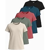 Real Essentials 5 Pack: Girls Short Sleeve Breeze Tech Athletic Shirts – Moisture-Wicking Sports, Gym, Workout & Dance, Tees
