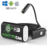 Endoscope Wifi HD Camera - Inspection camera, Borescope HD, Waterproof Snake Camera for iOS Smartphone, iPhone, Windows, Android - Included Magnet, 90 Degree Mirror&Hook