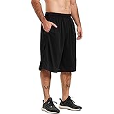 HQUEC Men's 12" Athletic Shorts Long Basketball Workout Shorts Below Knee Loose-Fit with Pockets