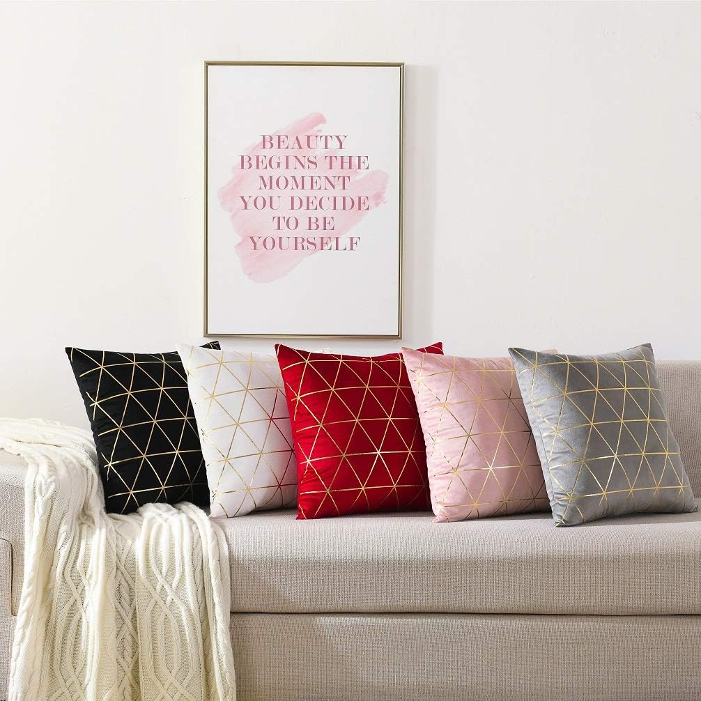 NordECO HOME Pack of 2 Throw Pillow Covers Cases - Square Decorative Cushion Covers for Sofa Couch Bed Home Decoration, 18 x 18, White: Home & Kitchen