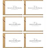GroomBrideGifts 6 Pieces Bridesmaid Proposal Cards with Envelopes, 4 Pieces To My Bridesmaid On Our Wedding Day Cards and 2 Pieces To My Maid Of Honor On Our Wedding Day Cards.(Bridesmaid - 6cards A)