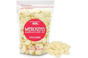 KIDU White 2 Pound Merckens Chocolate Melts - Melting Chocolate Candy Melts - White Chocolate Melting Wafers Bulk Bag Perfect For Easter, Saint Patrick's Day Celebration, for Dipping, Deserts, Baking And More (White, 2 Pound) - Chocolate For Dubai Chocolate Bar, Fix Chocolate Bar Dubai