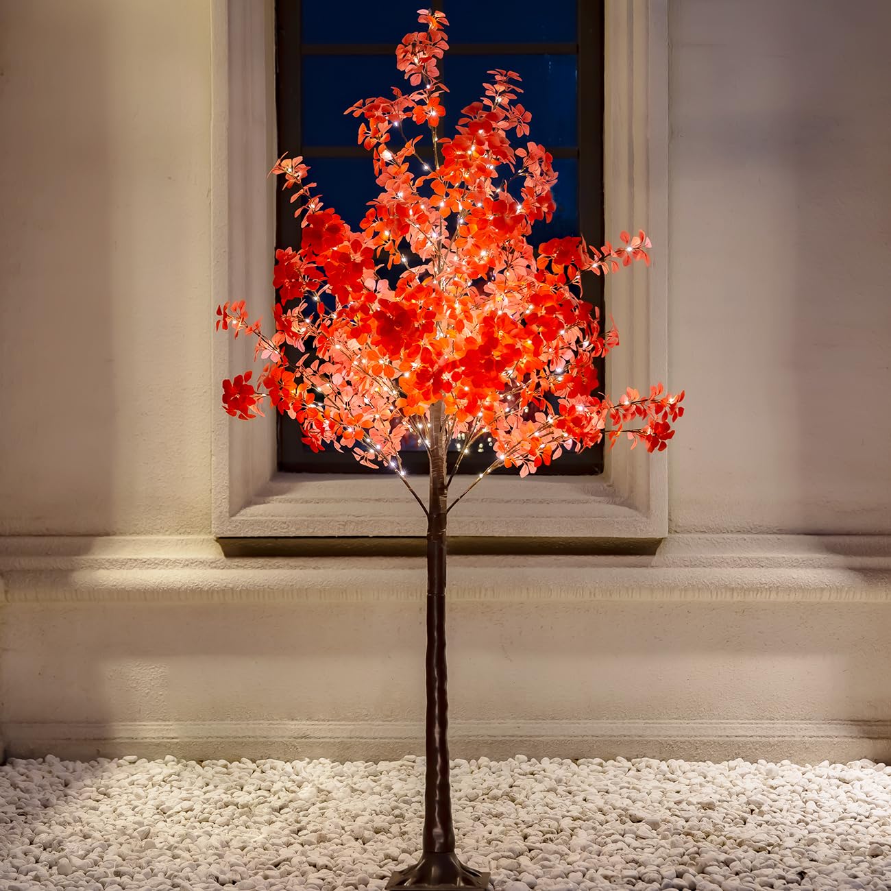 TYBEEU 6FT 5-Leaf Lucky Tree with Warm White Lights