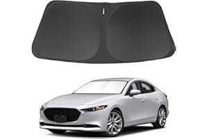 LHFLIVE Windshield Sun Shade Fit for 2019-2024 2025 2026 Mazda 3 Accessories Mazda3 Hatchback/Sedan Window Shade Cover Foldable Sunshade Shield Blocker Keeps Cool
