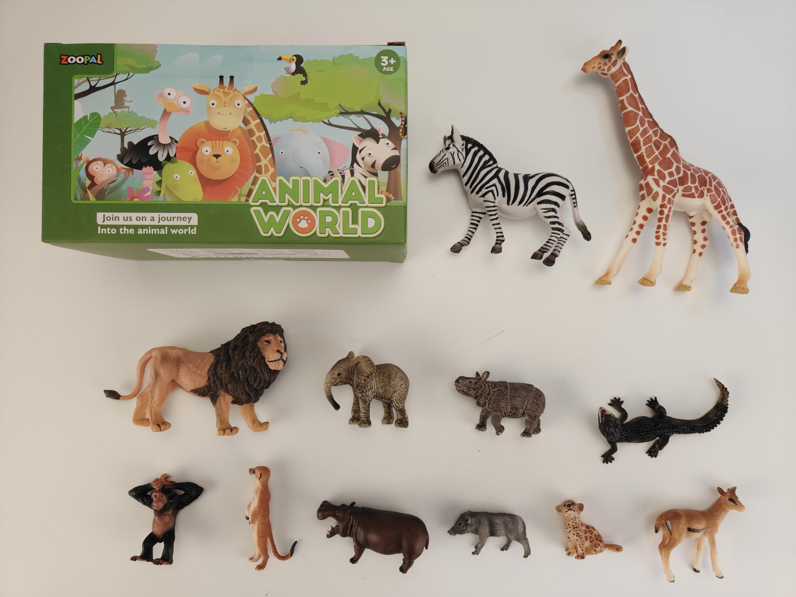 Photo 1 of 12PCS Large Solid Safari Animals Figures Toys, Realistic Jungle Wild Animal Figurines Includes Lion,Tiger,Crocodile Toys for Toddlers Kids 3-5 Years Old, Birthday Gift Party Favors for Kids
