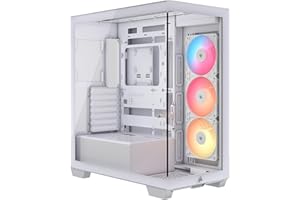 CORSAIR 3500X RS-R ARGB Mid-Tower PC Case – 3X Pre-Installed RS120-R ARGB Fans, GPU Anti-Sag Arm, Fits up to 10x 120mm Fans, 
