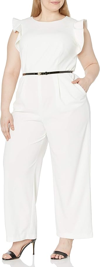 plus size ruffle jumpsuit
