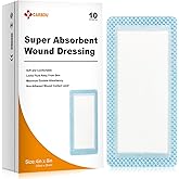 Carbou Super Absorbent Wound Dressing Pads 4"x 8", 10 Individual Pack, Non Adhesive Absorbent Bandages for Wound Care, Soft Highly Absorbent Dressing, Non Stick Gauze Pads for Wounds