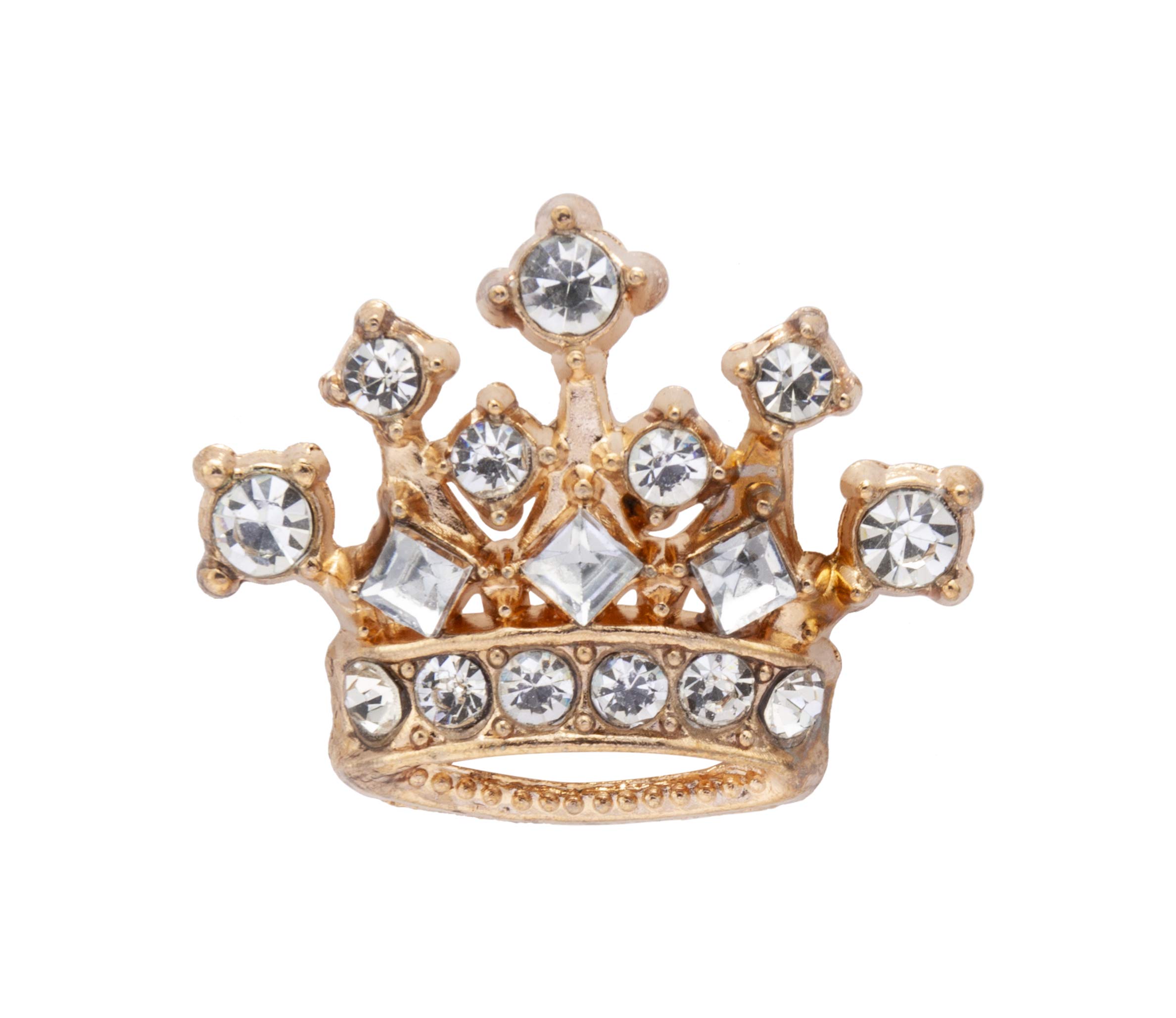 Brooch Lapel Pin for Men Royal Crown Crystal Lapel Pin Badge Coat Suit Wedding Gift Party Shirt Collar Accessories Golden