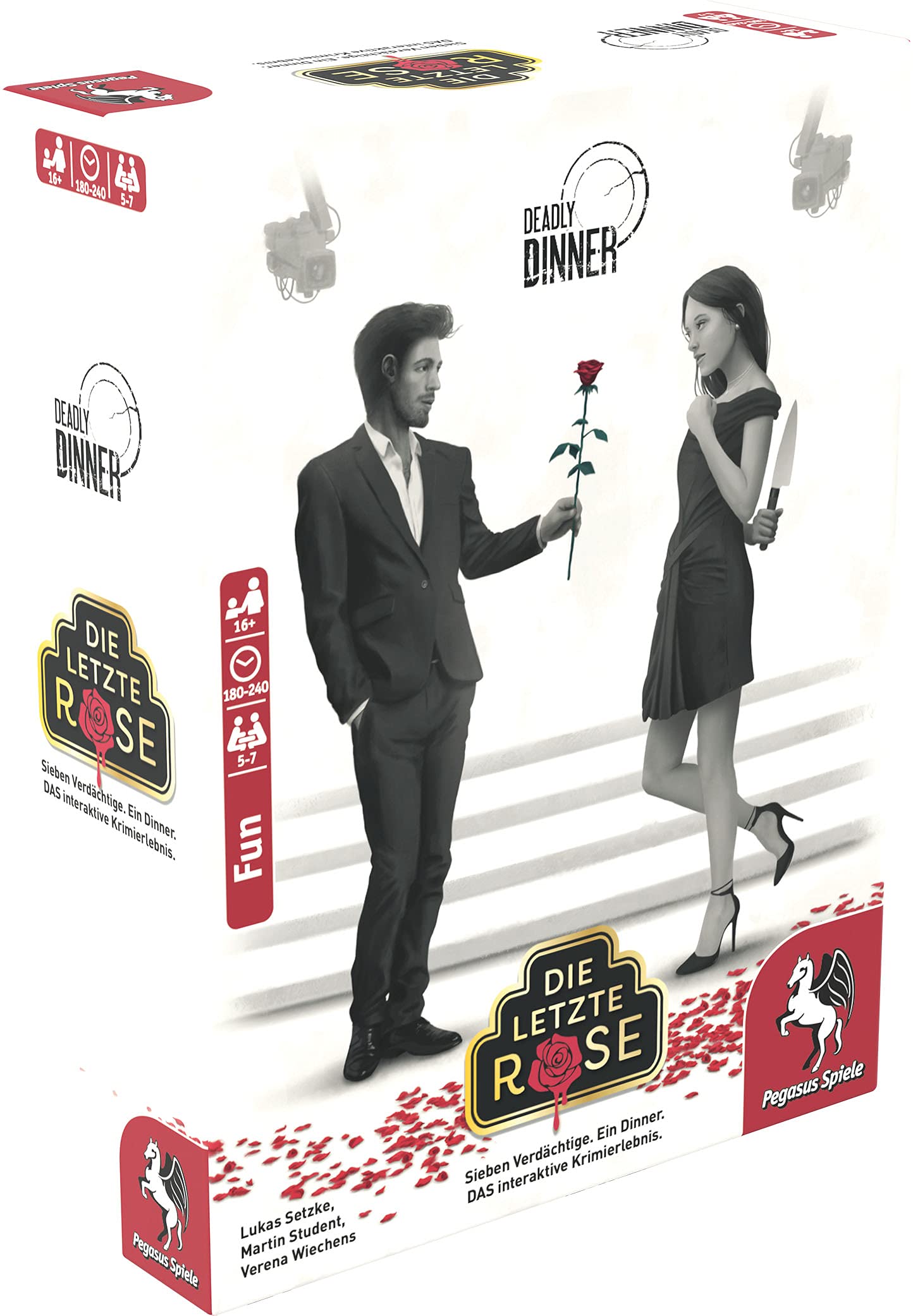 Pegasus Spiele 19011G - Deadly Dinner - The Last Rose - Crime Dinner for Home - 5 to 7 Players - Crime Games for Adults - Crime Dinner Game