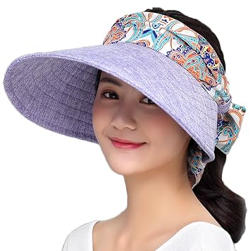 Amazon Co Jp サンバイザー リネン レディース ハット つば広