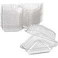 MT Products Clear Cake Slice Container - Medium Deep Cheesecake Pie Slice Containers (Pack of 20) - Made in the USA