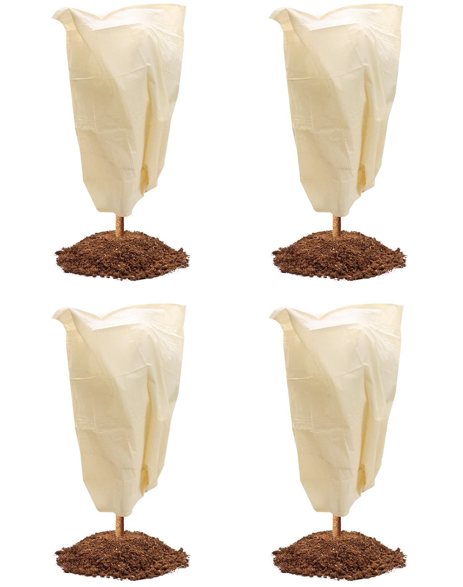 QWORK® Plant Freeze Protection Cover , Plant Warming Jackets , Reusable Frost Cloth Blanket Antifreeze Cover Plant Covers for Winter , 80 x 100CM , 4 Pack