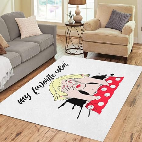 Amazon Com Semtomn Area Rug 5 X 7 Adult Blonde Girl Red