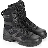 Thorogood Deuce 8” Waterproof Side-Zip Black Tactical Boots for Men and Women with Full-Grain Leather, Soft Toe, and Slip-Resistant Outsole; BBP & EH Rated