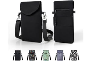 FVRYOG Neoprene Phone Sleeve Pouch Case Bag for Men Women w/Crossbody Strap/Neck Lanyard for iPhone 16/15 Pro Max