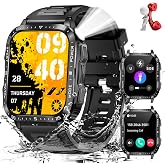 Military Smart Watch for Men with LED Flashlight 2.0&rsquo;&rsquo; Tactical Smartwatch | Big Screen Tactical Smartwatch 430mAh Big Battery Fitness Tracker with Heart Rate Sleep Monitor for iPhone Android