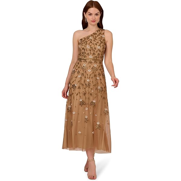 Amazon.com: Adrianna Papell Women's Beaded Mesh Ankle Dress, Rose Gold, 14  : Clothing, Shoes & Jewelry
