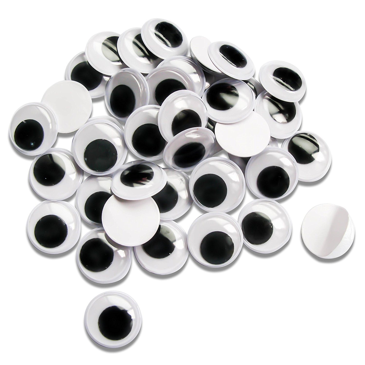 TOAOB 300pcs 15mm Wiggle Googly Eyes Self Adhesive Large Round Black White Sticky on Googly Eyes Plastic Craft Eyes for DIY Crafts Decoration
