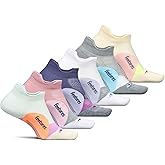 Feetures High Performance Max Cushion Ankle Sock - Tab Socks for Women & Men with Heel Tab - Strawberry Latte Mix, Large (3 Pair)