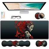 Ergonomic Keyboard Wrist Rest & Mouse Pad Wrist Rest Set, Large Gaming Desk Mat 31.5