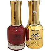 Onic Gel Polish Duo-209 Recent Rumor-Shimmer red shade It comes w/a LED Gel Polish & an Air Dry Nail Lacquer Matching Duo Set. Toxic Free & Healthy Products