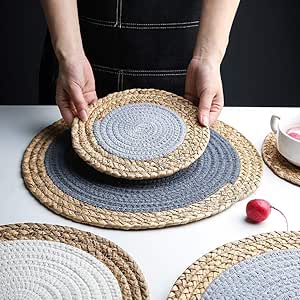 Mantel Antideslizante de algodón de Paja sin Hierro, Posavasos Multiuso