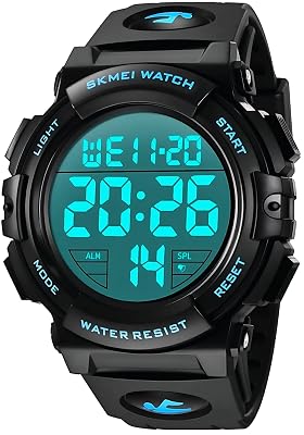 MJSCPHBJK Watches for Men, Digital Sports Watch for Mens Waterproof LED Screen Large Face Military Tactical Watch