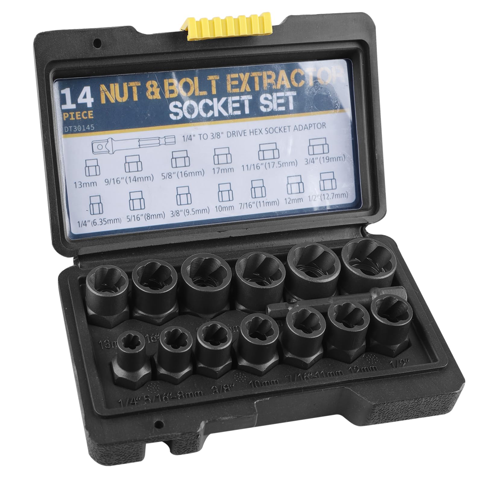 PRITOK Bolt Extractor Set: 14 PCS Bolt Extractor Locking Wheel Nut Remover, Impact Bolt and Nut Remover Socket Tool with Punch Rod for Removing Stripped, Damaged, Rusted, Bolts, Nuts, Screws